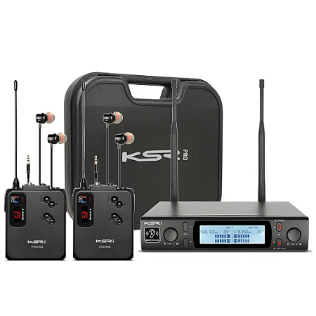 Microfone KSR Sistema De In Ear Sem Fio Duplo Psm400 (Mono)