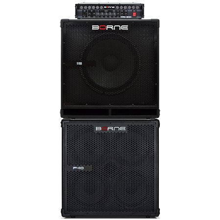 Kit Borne cabeçote pro 800 + caixa 410 + caixa p115 p/ baixo