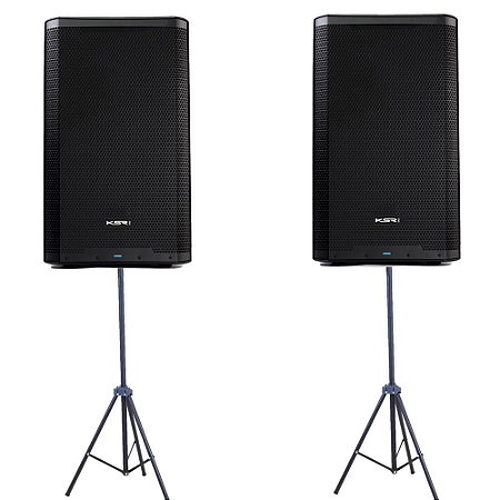 Kit 2 Caixa ativa K2 KSR Pro 12 4000w Pro KC012 + Pedestais Kit profissional