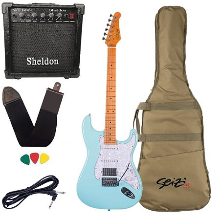 Kit Guitarra Seizi Fun Vintage Budokan Daphne Blue Amplificador