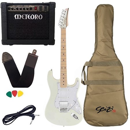 Kit Guitarra Seizi Fun Katana Musashi HSS MP Snow White Sparkle Meteoro 35GS