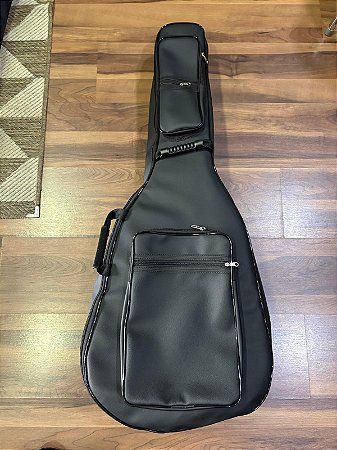 Bag Case Violão Folk couro Premium Preto Miyata Music