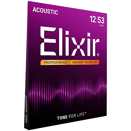 Encordoamento Elixir Violão Aço 12 Light Phosphor
