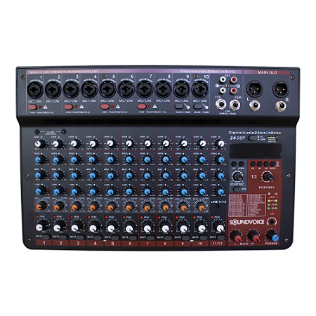 Mesa De Som Compacta Soundvoice Mc-12BT