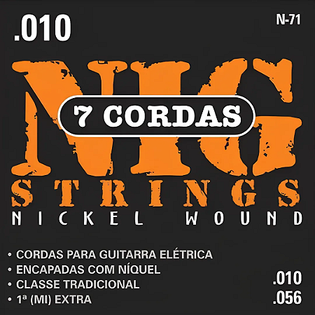Encordoamento NIG Guitarra 010 7 cordas N71