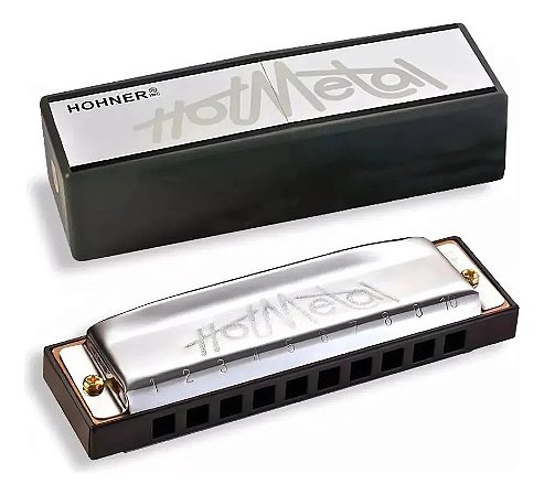 Gaita Harmonica Hohner Hot Metal Diatonica em G (SOL)