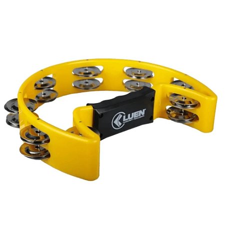 Pandeiro Luen Meia Lua 22cm ABS Amarelo 40070AM