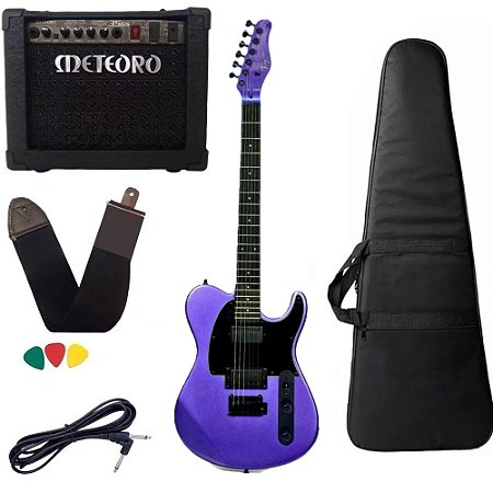 Kit Guitarra Tagima Tw88 PSPK Roxa Purple Sparkle telecaster humbucker Tw-88 + Amplificador