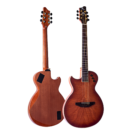 Violão Flat Marques Canhoto VA-09 Mahogany Tigrado Brilhante Cutaway Aço VA-09MGTEQ LH