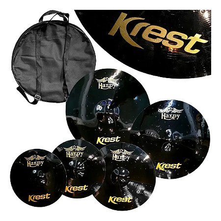 Kit Completo Pratos 14 16 18 20 + Bag Krest Harpy Color Preto