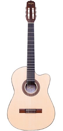 Violão Rozini RX515 Studio Flat Cutaway Ativo Verniz Fosco Louro Preto Nylon Eq Fishman Sonitone Cl3