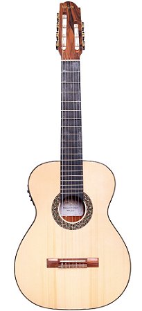 Violão Rozini RX720 Premium 7c Ativo Natural Brilhante Louro Preto Nylon Com Bag - Eq Fishman Clásica Iii