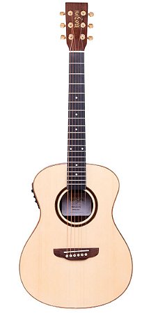 Violão Rozini RX120 Premium Mini Ativo Natural Brilhante Louro Preto Aço Com Bag - Eq Fishman Presys+