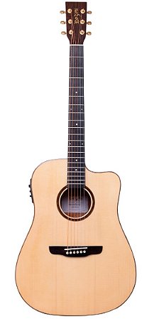 Violão Rozini RX320 Premium Folk 6c Cutaway Ativo Natural Brilhante Louro Preto Aço Bag Eq Presys+