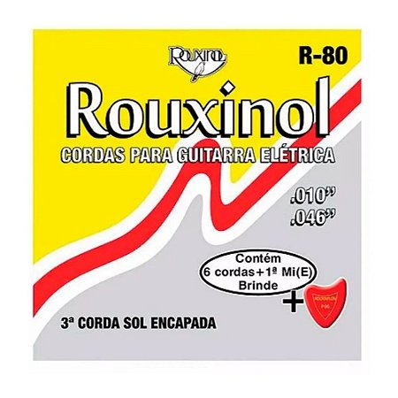 Encordoamento Guitarra Aço 010 046 Rouxinol R80
