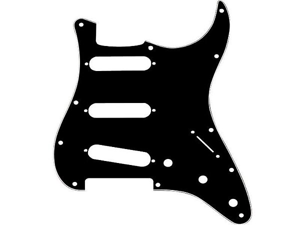 Escudo Fender preto Guitarra Stratocaster single - original