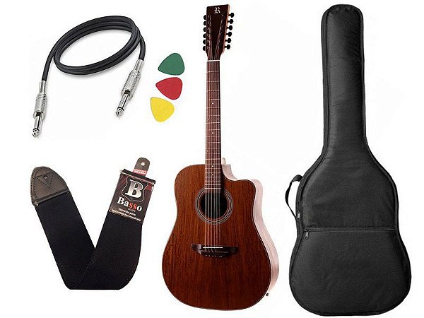 Violão 12 Cordas Rozini Rx415 atf Brasil Eletrico capa Bag