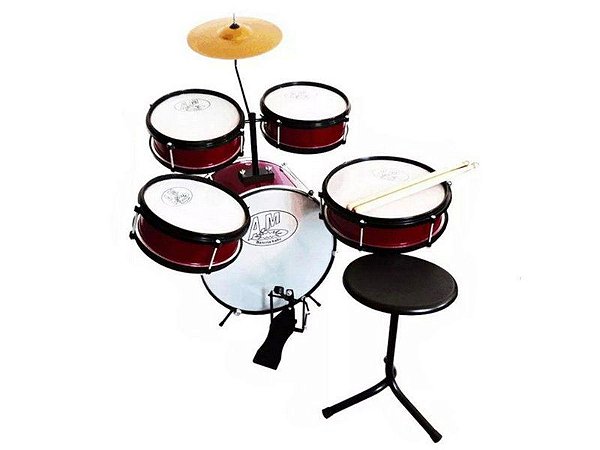 Bateria Criança Infantil Rock Baby Am Cor vermelho
