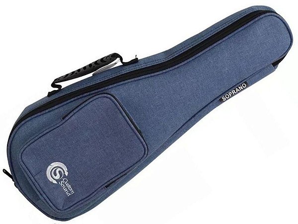 Capa Bag Ukulele Soprano acolchoado Confort Custom Sound azul escuro