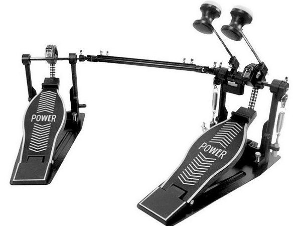 Pedal Duplo Bumbo Bateria Turbo Powerppd Profissional Novo