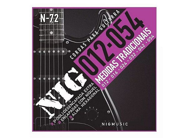 Encordoamento Guitarra Aço 012 054 Nig N72 Tradicional