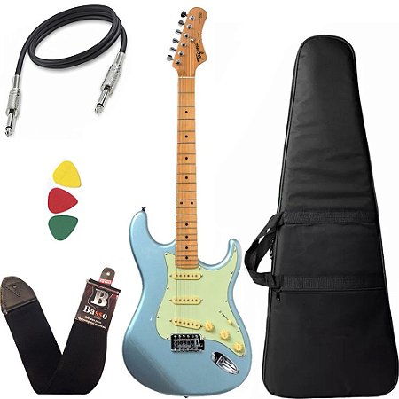 kit Guitarra Tagima TG530 Woodstock Azul Capa Bag