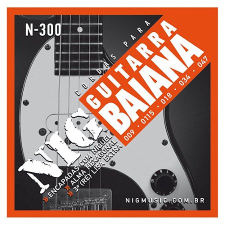 Encordoamento Guitarra Baiana 009 Nig 5 cordas N300
