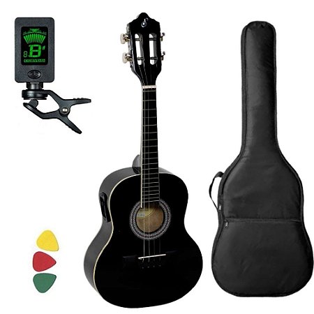 Cavaquinho Cavaco Eletrico Giannini Cs14 Ep preto Afinador