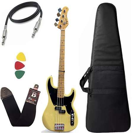 Kit Baixo Tagima TW66 Butterscotch Woodstock 4 Cordas Capa