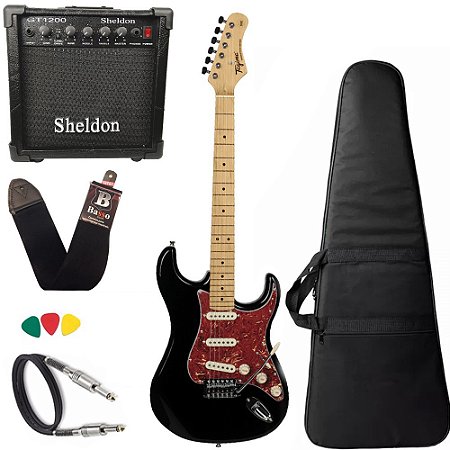 kit Guitarra Tagima TG530 Woodstock Preto Cubo amplificador