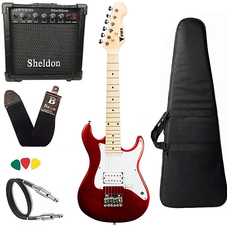 Guitarra Infantil Phx Isth 1/2 Vermelho Caixa Sheldon