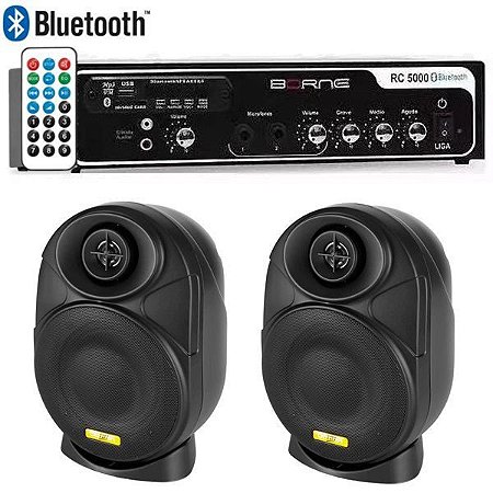 Kit Som Ambiente Borne Rc5000 Usb Fm + 2 Elips LL audio 4"