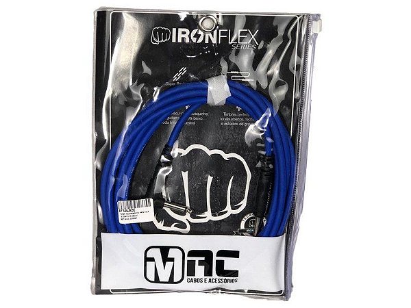 Cabo Mac Cabos Iron Flex 3 mt P10 90 plug L azul escuro