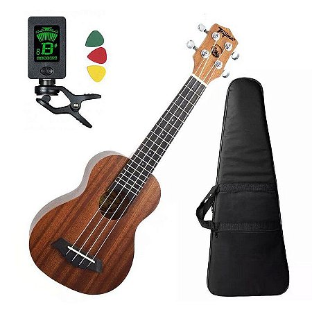 Ukulele Tenor Tagima 27k Com Afinador Capa Cordas Aquila