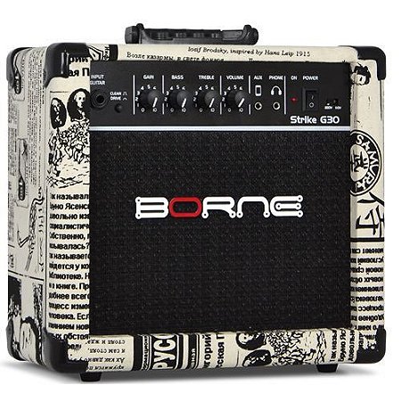 Amplificador para guitarra Cubo Borne G30 jornal C/ Distorção