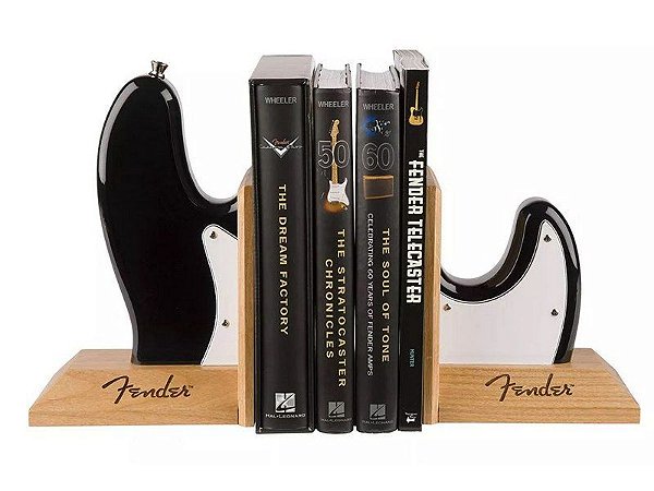 Suporte Para Livros Dvd Fender Guitarra Baixo Bass Bookends