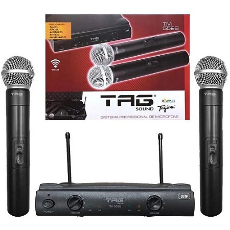 Microfone Profissional Tagima Tag Sound Sem Fio Tm559 + Case