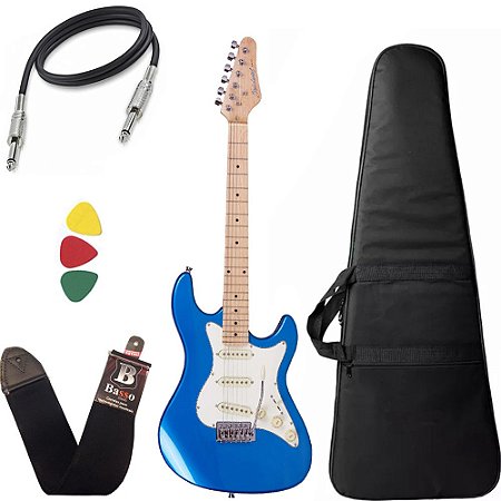 Guitarra Strinberg Sts100 Mbl Azul Stratocaster Capa Bag