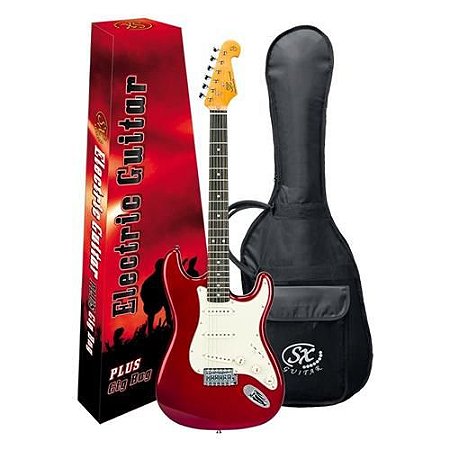 Guitarra Sx Vintage Sst62 Vermelho Com Capa Bag