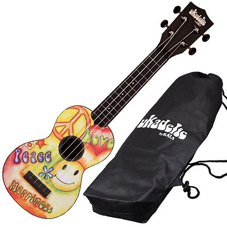 Ukulele Kala Ukadelic Ka-su Le Peace Prova D água + Capa Bag