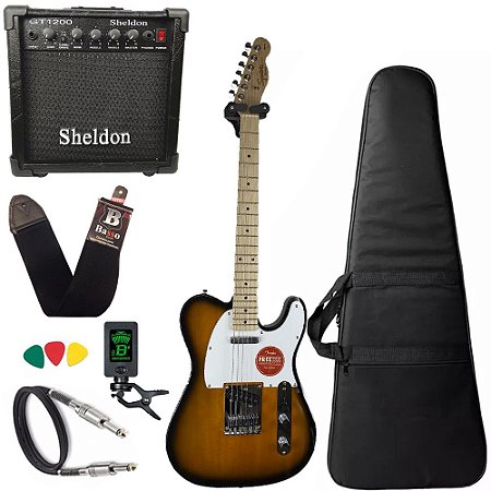 Guitarra Telecaster Squier Affinity Sunburst Amplificador