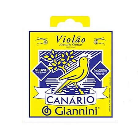 Encordoamento Corda Canario Giannini Violão Aço 011 Geswb