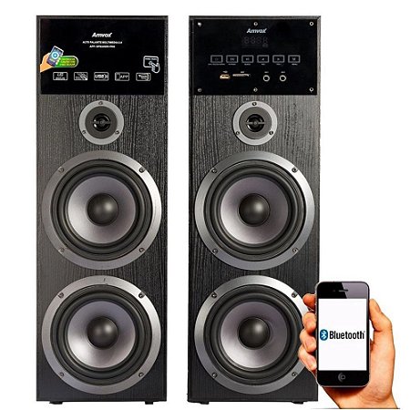 2 Torres Home Theater Caixa Amplificada Amvox Aca 480 Usb Touch Screen