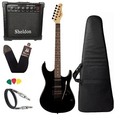 Kit Guitarra Tagima Tg510 Preto Bk Tw Series Amplificador Sheldon