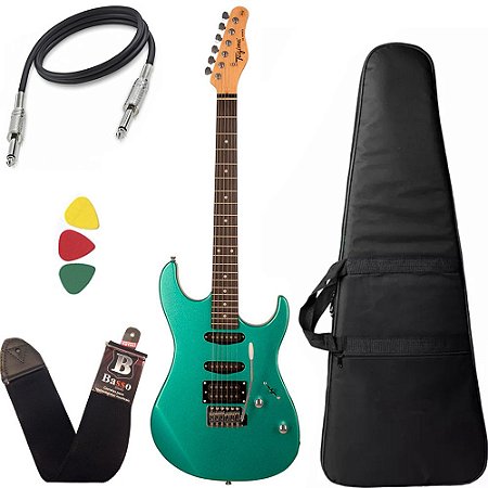 Kit Guitarra Tagima Tg510 Verde MSG DF Metálico Surf Green Capa Bag