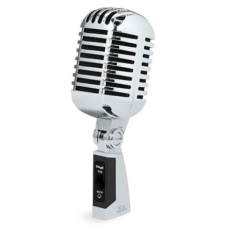 Microfone Vintage Stagg Sdmp 40 Cr Dinâmico Cardióide