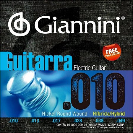 Encordoamento Giannini Guitarra Híbrida 010 GEEGSTH 10