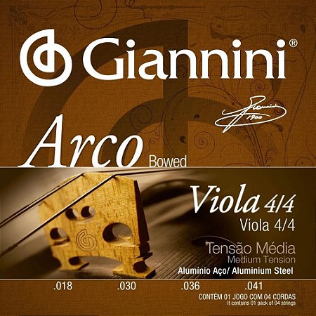 Encordoamento Giannini Viola 4/4 Arco Alumínio Média GEAVOA