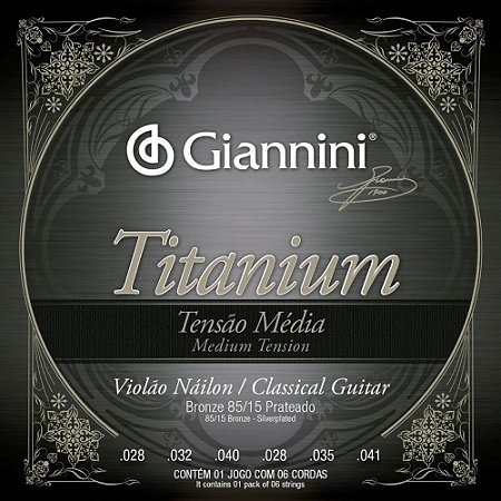 Encordoamento Giannini Violão Nylon Media Titanium GENWTM