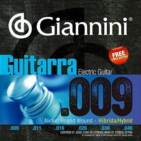 Encordoamento Giannini Guitarra Híbrida 009 046 GEEGSTH 9